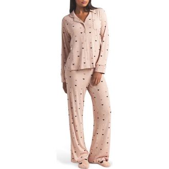 SKIMS Soft Lounge Pajamas in Mica Mini Heart Halfdrop at Nordstrom, Size X-Small