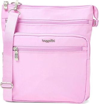 Baggallini Out and About Crossbody Cross Body Womens Handbags Hibiscus Pink, Nylon