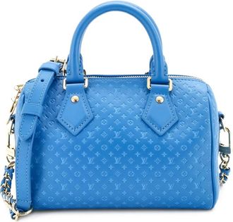 Louis Vuitton Speedy Bandouliere Bag Nanogram Embossed Leather 20 satchel - Blauw