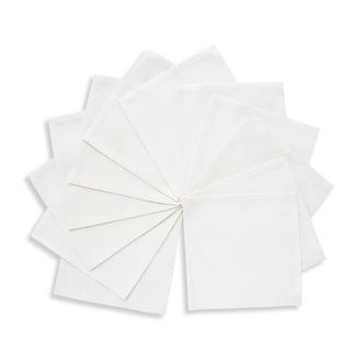 Solino Home Cotton Linen Plain Cocktail Napkins Set of 12, 6 x 6 Inch for Dining Table, Holiday and Everyday Table Decor - Dru in White at Nordstrom