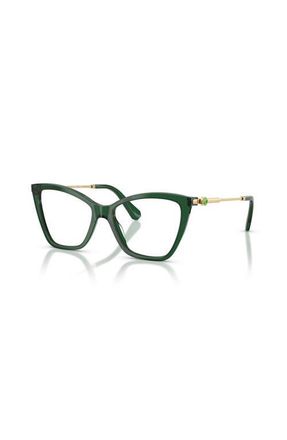 Swarovski 53mm Cat Eye optical glasses in Green at Nordstrom