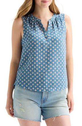 Lucky Brand Split Neck Sleeveless Top in Navy Multi at Nordstrom Rack, Size X-Small