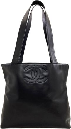 Chanel Black Leather Tote Bag (Pre-Owned)