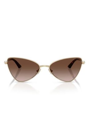 Jimmy Choo London 57mm Gradient Cat Eye Sunglasses in Pale Gold/gradient Brown at Nordstrom