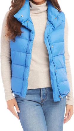 Karen Kane Caddie Puffer Vest In Chambray