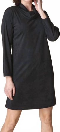 Habitat Stretch Faux Suede Easy Pocket Dress In Black