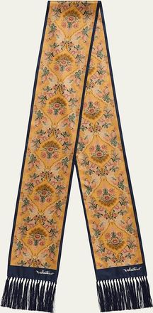 Valentino Garavani Mens Apr&egrave;s LHiver Silk Fringe Bandeau Scarf