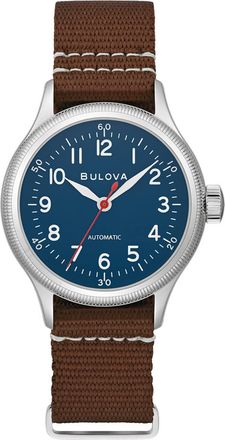 Bulova Mens A-11 Hack Blue Dial Watch