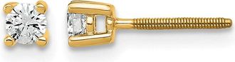 Diamond2Deal 14k Gold 1/5 ct Round Lab Grown Diamond Stud Earrings Screw Back VS Clarity, D-E Color