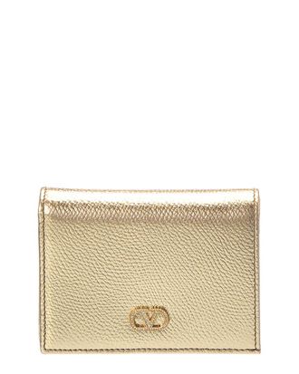Valentino Vlogo Signature Leather Card Case