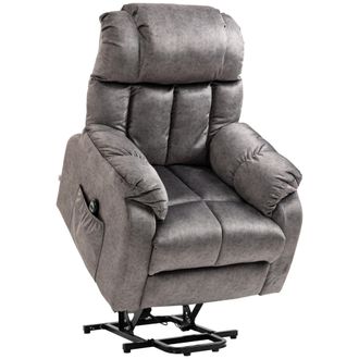 HOMCOM Homcom - Sill&oacute;n Relax Levanta Personas El&eacute;ctrico Con Reposapi&eacute;s 2 Bolsillos Mando A Distancia Y Reclinaci&oacute;n El&eacute;ctrica Hasta 135&deg;