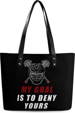 Generic MY GOAL IS TO DENY YOURS LACROSSE Tote Bags for Women Cute Shoulder Purses Handbags