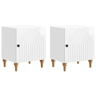 vidaXL Armario De Noche 2 Pcs Brillante 43 X 34,5 X 50 Cm Vidaxl