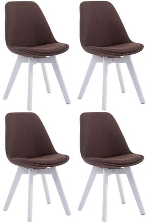 Clp Clp - Set Di 4 Sedie Visitatore Tessuto Borneo Marrone Bianco