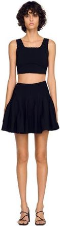 Sandro Short knit godet skirt in Black at Nordstrom, Size 40 Eu