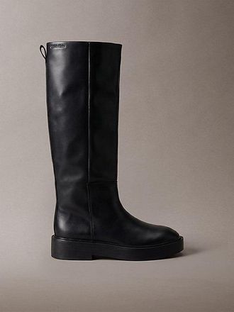 Calvin Klein Botas De Piel Hasta La Rodilla Con Tac&oacute;n Laminado