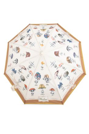 Moschino Folding Umbrella With Colorful Print, Unisex, Cream