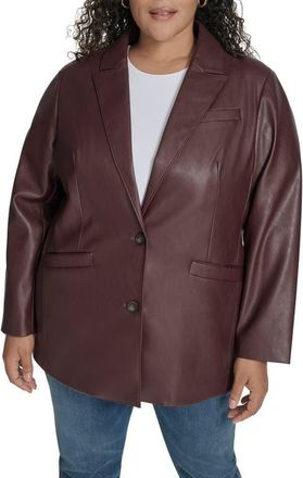 Levi's Faux Leather Blazer in Oxblood at Nordstrom, Size 1X