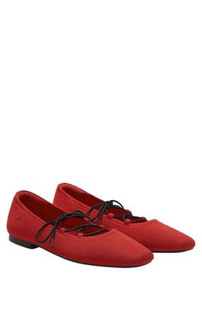 Vivaia 3 Laces Included Square-Toe Lace-Up Mary Janes in Ruby Red at Nordstrom, Size 6.5