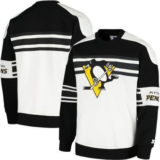 Starter Mens Starter White Pittsburgh Penguins Defense Fleece Crewneck Pullover Sweatshirt at Nordstrom, Size X-Large