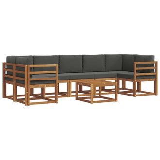 vidaXL Conjunto De Sof&aacute;s De Exterior 8 Pcs Natural Y Antracita Vidaxl