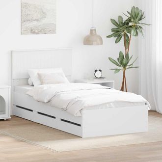vidaXL Estructura De Cama Con Caj&oacute;n 90 X 190 Cm Madera Ingenieril Vidaxl