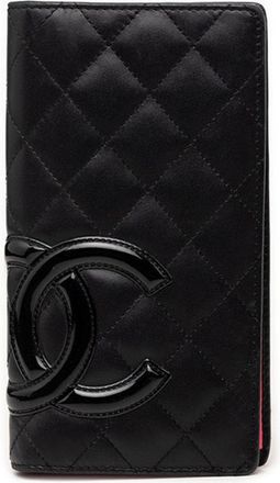 Chanel Black Leather Long Wallet (Bi-Fold) (Pre-Owned)