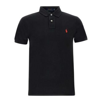 Polo Ralph Lauren Polo Shirts, male, Black, Size: XL Black Cotton Piqu&eacute; Polo Shirt