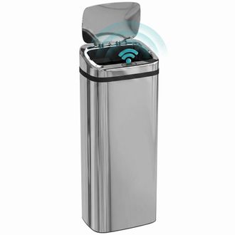 OEM Cubo De Basura Inteligente 50l Con Sensor Infrarrojo Para Apertura Autom&aacute;tica De Acero Inoxidable 33x25x84 Cm Plata