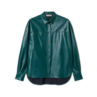 Twinset Shirts, female, Green, Size: 2XS Dark Green Womens Shirt