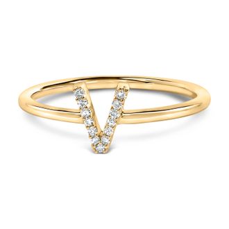 House of Brilliance 10K Gold Diamond Accent Initial A-Z Ring