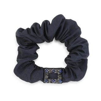 Roger Vivier Accessories, female, Blue, ONE SIZE, Tres Vivier Stone Scrunchie