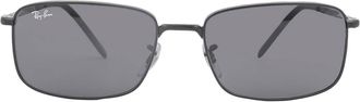 Ray-Ban Dark Grey Classic Rectangular Unisex Sunglasses RB3717 002/B1 57