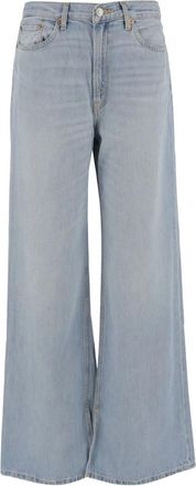 Re/Done Cotton And Lyocell Jeans - Dames - Loose Fit Jeans - Blauw - W27 - Katoen - Jeans