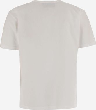 Valentino Womens Cotton T-Shirt With Panther Print Ivory T-Shirts & Jerseys