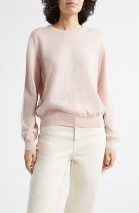 Johnstons of Elgin Lunan Cashmere Crewneck Sweater in Highland Rose at Nordstrom, Size X-Small