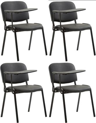 Clp Set de 4 sillas con mesa plegable en Simil cuero Negro