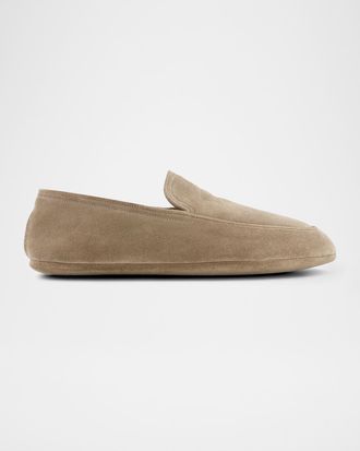 John Lobb Men & apos;s Kingston Suede Smoking Loafer Slippers