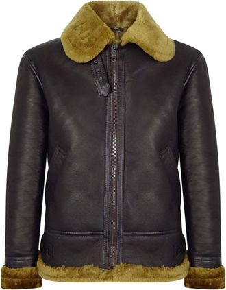 TruClothing Vintage Sheepskin Pilot Jacket Cream Fur