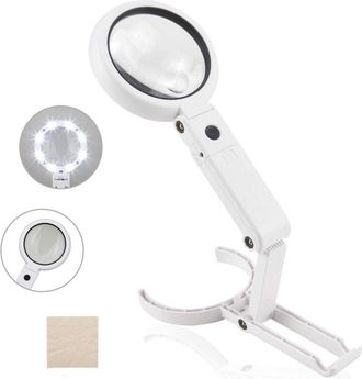 OEM Lente DIngrandimento Portatile 5x 11x Con Luce Su Supporto Con 8 Luci Led, Lente DIngrandimento Da Lettura, Lente DIngrandimento Da Tavolo Con Support