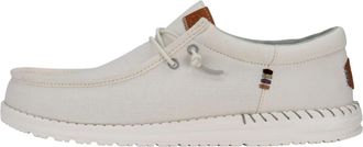 HeyDude Hey Dude Mens Wally Funk Nylon Craft Slip-On Shoes - Moccasin Style, Stone White, 11 UK