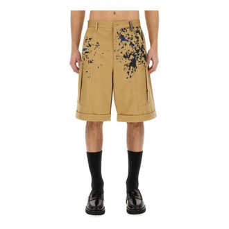 Moschino Casual Shorts, male, Beige, Size: L Paint Effect Shorts