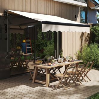 OUTSUNNY 2.5 x 2m Electric Retractable Awning w/ Aluminium Frame Beige
