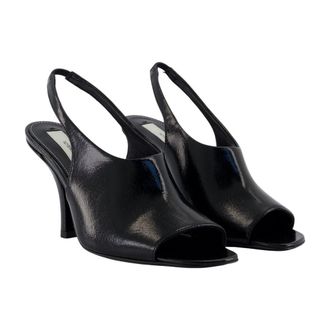 Toteme Womens Contour Slingback Heel Black Calfskin