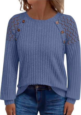 Generic tops for women uk, Jumpers for Women UK Winter Fleece Lightweight Sweater Soft Comfortable Long Sleeves Plain Pullover Solid Color Casual Crew Neck To