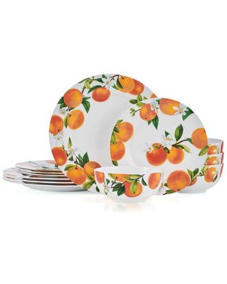 Mikasa Mandarin 12Pc Lightweight Chip-Resistant Bone China Dinnerware Set, Service For 4