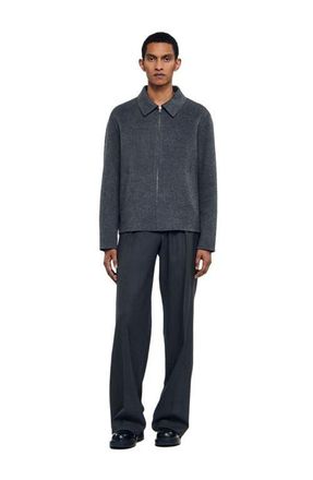 Sandro Double-faced wool jacket in Dark Grey at Nordstrom, Size Xx-Large