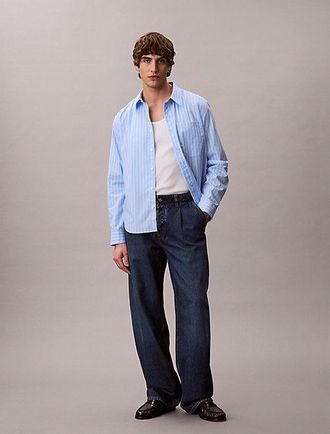Calvin Klein Cotton Poplin Striped Shirt
