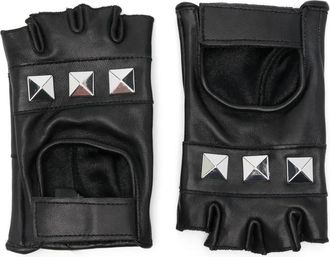 Vaquera stud-embellished fingerless gloves - Black