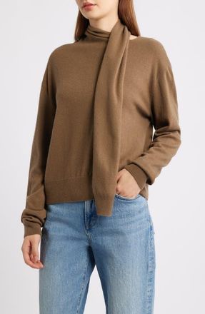 Rails Cortina Scarf Neck Wool & Cashmere Sweater in Ginger at Nordstrom, Size Xx-Small